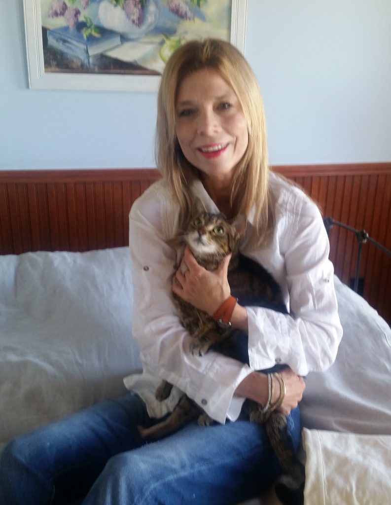 woman and lost cat after recovery