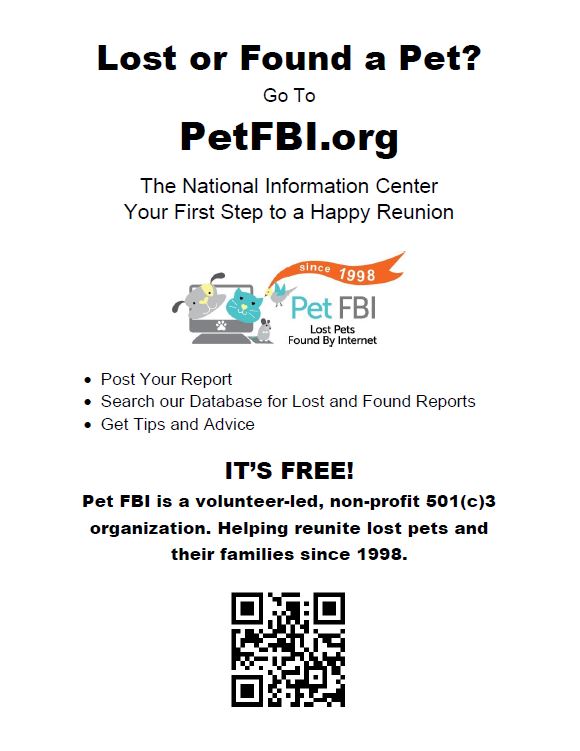 Pet FBI Informational Flyer
